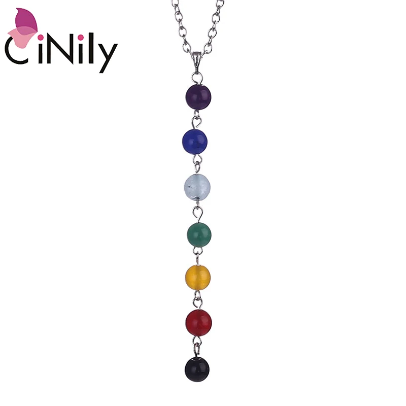 CiNily 7 Chakra Necklaces & Pendants White Gold Color Healing Balancing Reiki Rainbow Stone Beads YOGA Chain Power Woman Jewelry
CiNily 7 Chakra Necklaces & Pendants White Gold Color Healing Balancing Reiki Rainbow Stone Beads YOGA Chain Power Woman Jewelry