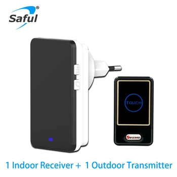 Saful EU/US Black Touch Wireless Doorbell Waterproof Long Range Ring Bell with 1 Outdoor Transmitter +1 Indoor Receiver
Saful EU/US Black Touch Wireless Doorbell Waterproof Long Range Ring Bell with 1 Outdoor Transmitter +1 Indoor Receiver