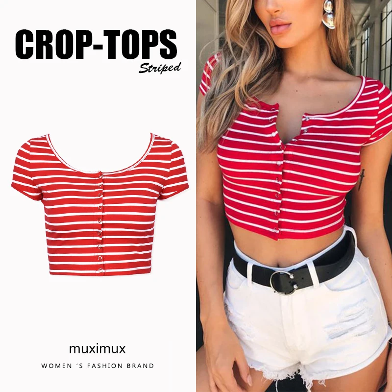 2018 Summer Women Tshirts Boho Casual Sexy Top Tees Striped O-neck Knitted Short Top Streetwear Crop Top T-shirts Women
2018 Summer Women Tshirts Boho Casual Sexy Top Tees Striped O-neck Knitted Short Top Streetwear Crop Top T-shirts Women