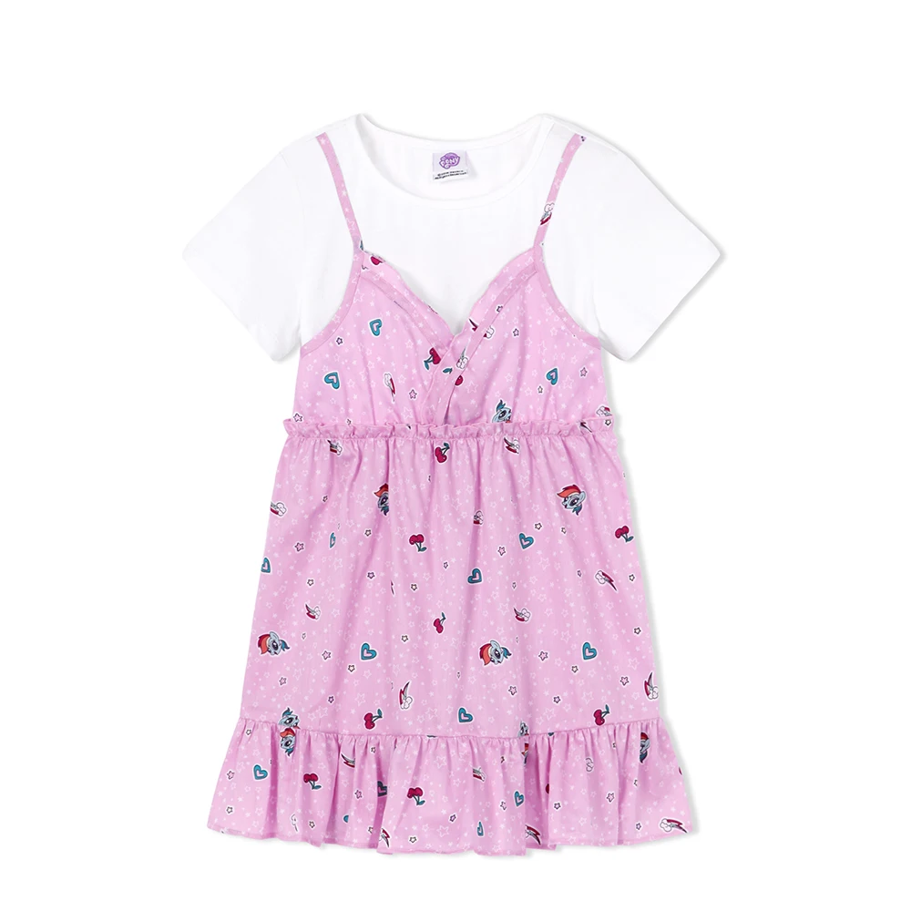 Balabala Toddler Girl Fake Two Piece Short Sleeve T-shirt + Sleeveless Floral Print Dress with Flared Children Kids Outfit
Balabala Toddler Girl Fake Two Piece Short Sleeve T-shirt + Sleeveless Floral Print Dress with Flared Children Kids Outfit