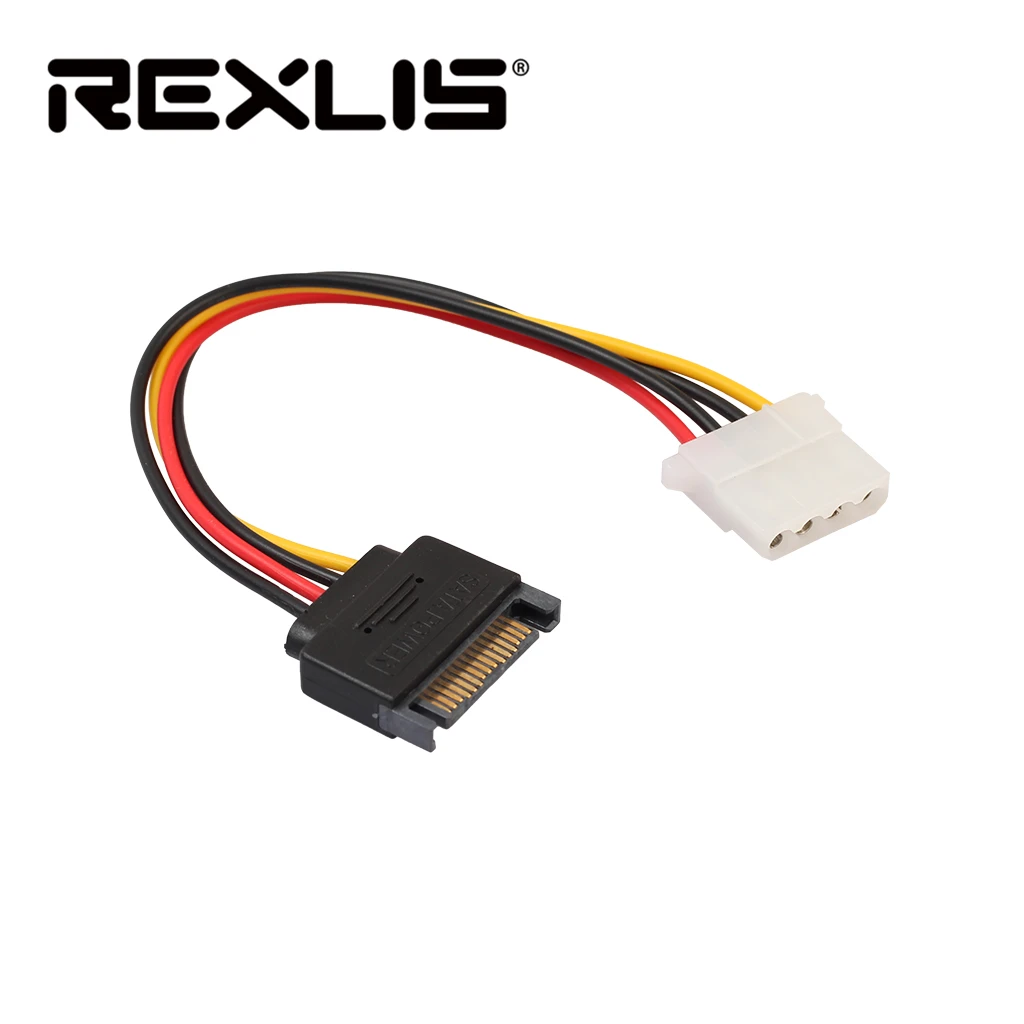 REXLIS 15pin 15 P Sata Serial ATA мужчин Molex IDE 4 пиновый M-F жесткий диск адаптер Мощность кабель