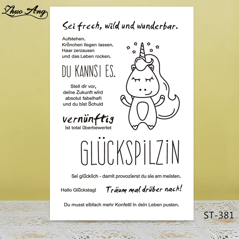 Unicorn and Germany Languages Transparent Clear Stamp/Seal for DIY scrapbooking/photo album Decorative clear stamp sheets 
Unicorn and Germany Languages Transparent Clear Stamp/Seal for DIY scrapbooking/photo album Decorative clear stamp sheets