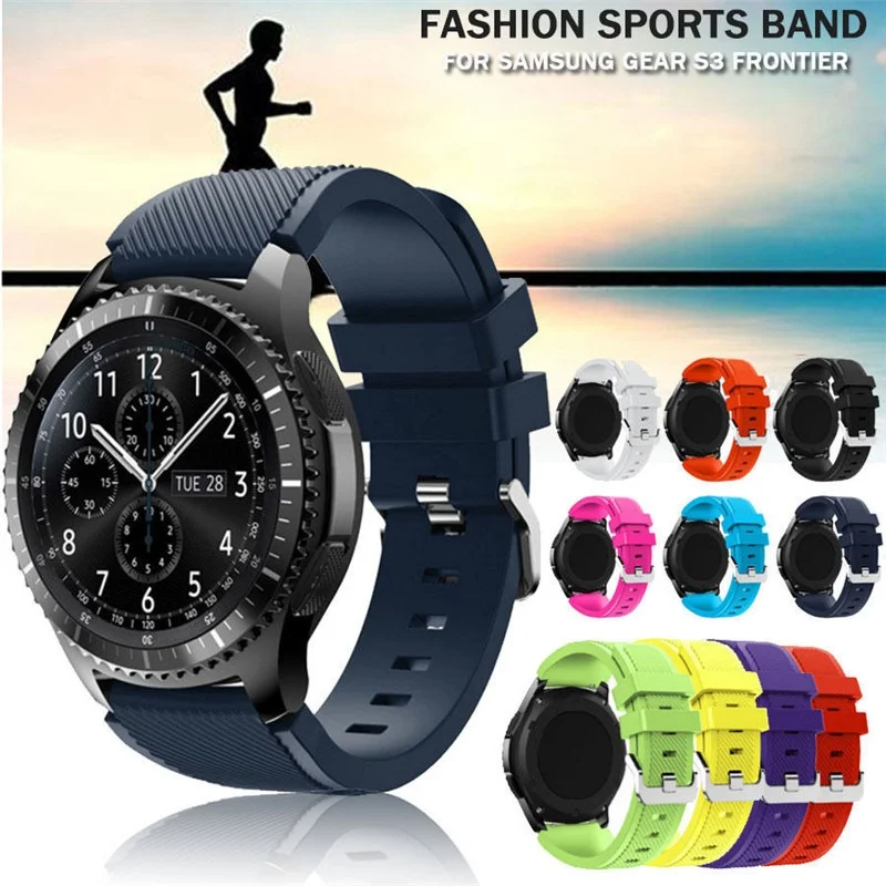 

22mm Silicone Watchband for Samsung Galaxy Watch 46mm version for Gear S3 SM-R800 Soft Rubber Sport Band Strap Bracelet