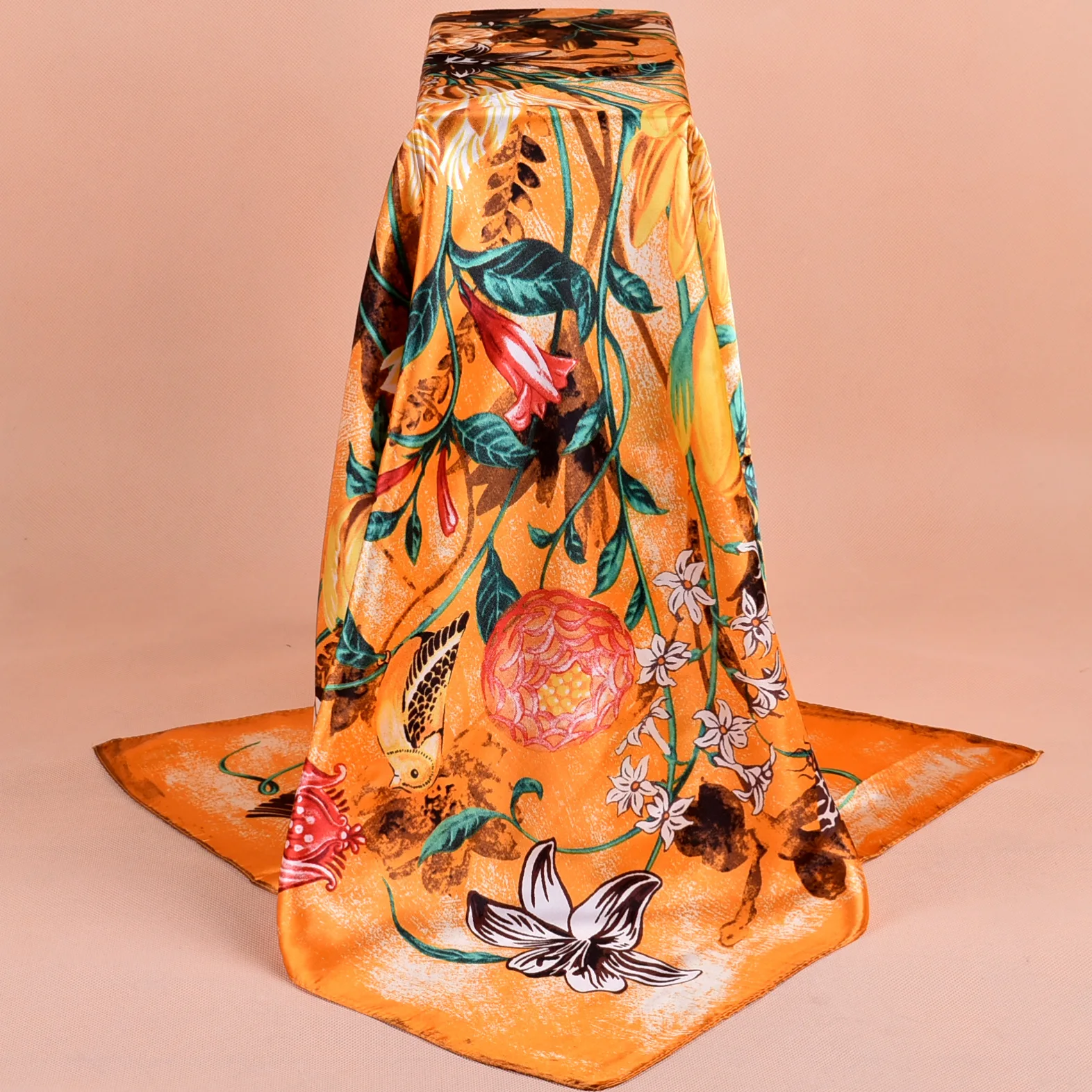Spring Summer Colors Oil Flower Print Silk Scarf Women Large Satin Hijab Scarves Head Handkerchief Shawl Wraps 90x90 cm
Spring Summer Colors Oil Flower Print Silk Scarf Women Large Satin Hijab Scarves Head Handkerchief Shawl Wraps 90x90 cm