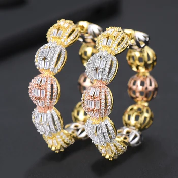 49*49mm Gorgeous Luxury Bridal Wedding Women Hoop Earring Exclusive Party Full Micro Cubic Zirconia African Ladies Jewelry
49*49mm Gorgeous Luxury Bridal Wedding Women Hoop Earring Exclusive Party Full Micro Cubic Zirconia African Ladies Jewelry