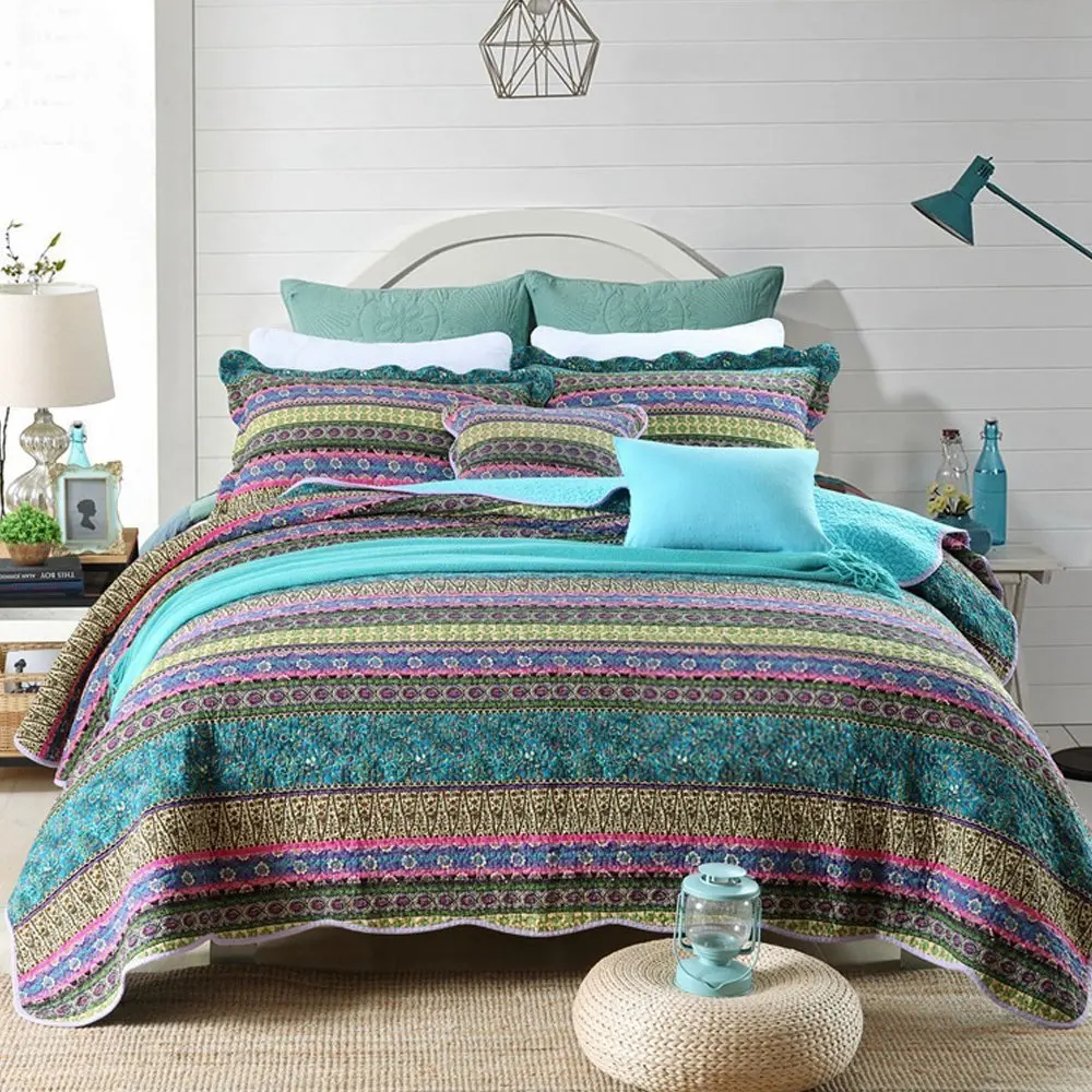 100% Cotton Striped Jacquard Style Cotton 3-Piece Patchwork Bedspread Quilt Sets for Summer/Fall/Winter
100% Cotton Striped Jacquard Style Cotton 3-Piece Patchwork Bedspread Quilt Sets for Summer/Fall/Winter