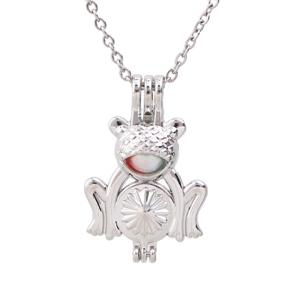 1pc Silver Plated Frog Pearl Cage Pendant Bead Cage Necklace Oyster Pearl Jewelry Essential Oil Diffuser Lockets Necklace Gift
1pc Silver Plated Frog Pearl Cage Pendant Bead Cage Necklace Oyster Pearl Jewelry Essential Oil Diffuser Lockets Necklace Gift
