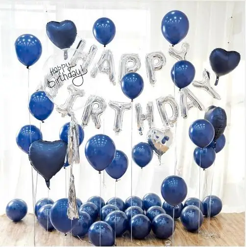 

20pcs/lot Romantic noctilucent blue Metallic balloons Ink-blue colour Latex Balloon New year Birthday Wedding Holiday Decoration