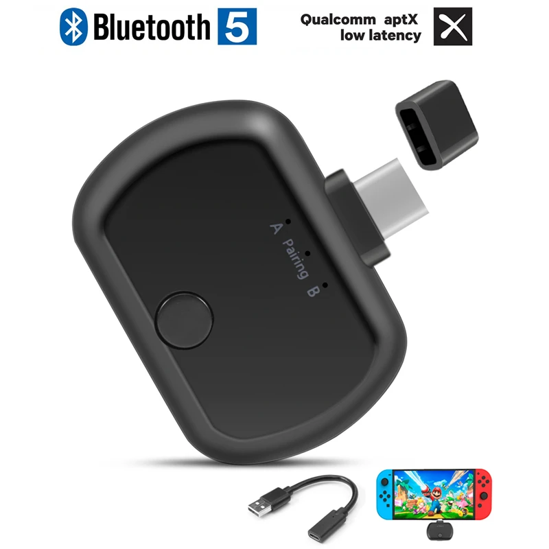 Wireless Audio Adapter For Nintend Switch & PC Type C/USB Bluetooth 5.0 Transmitter Adapter APTX Low Latency Plug & Play
Wireless Audio Adapter For Nintend Switch & PC Type C/USB Bluetooth 5.0 Transmitter Adapter APTX Low Latency Plug & Play
