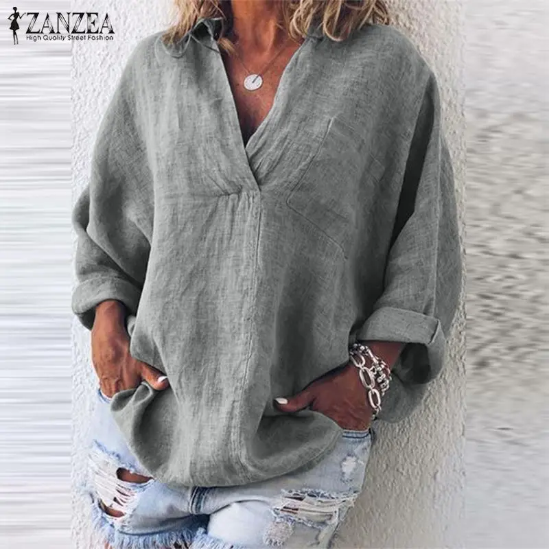 Women Tops Blouses 2019 ZANZEA Ladies V Neck Long Sleeve Shirts Elegant Work Office Blusas Casual Loose Blusa Feminina Plus Size
Women Tops Blouses 2019 ZANZEA Ladies V Neck Long Sleeve Shirts Elegant Work Office Blusas Casual Loose Blusa Feminina Plus Size