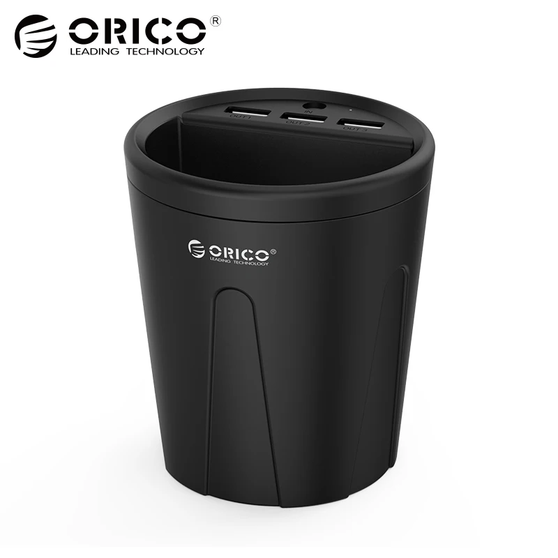 

ORICO UCH-C2 3 Ports USB Cup Car Charge Super Charger 2.4A*3 with Intelligent Fast Charging IC for iPad / iPhone Black