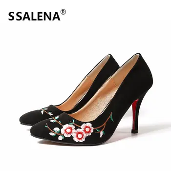 Women Embroidered Floral Shallow Pumps Ladies High Heels Pointed Toe Stiletto Women Thin Heels Party Dress Shoes AA52279
Women Embroidered Floral Shallow Pumps Ladies High Heels Pointed Toe Stiletto Women Thin Heels Party Dress Shoes AA52279