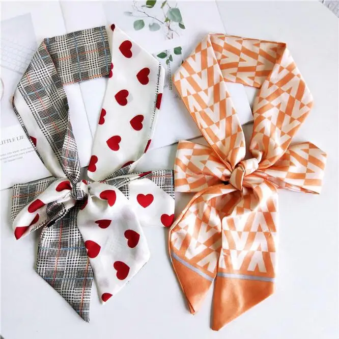 2019 Heart love Scarf Women Cute Hair Tie Band Kerchief Wrist Ribbons Fashion Head Neck Silk Satin Bag Scarfs long silk scarf
2019 Heart love Scarf Women Cute Hair Tie Band Kerchief Wrist Ribbons Fashion Head Neck Silk Satin Bag Scarfs long silk scarf