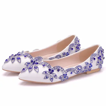 Women Blue Rhinestone Flower Wedding Shoes Crystal Woman Summer Luxury Shallow Single Shoes Pointed Toe Ballet Flats Loafers 43
Women Blue Rhinestone Flower Wedding Shoes Crystal Woman Summer Luxury Shallow Single Shoes Pointed Toe Ballet Flats Loafers 43