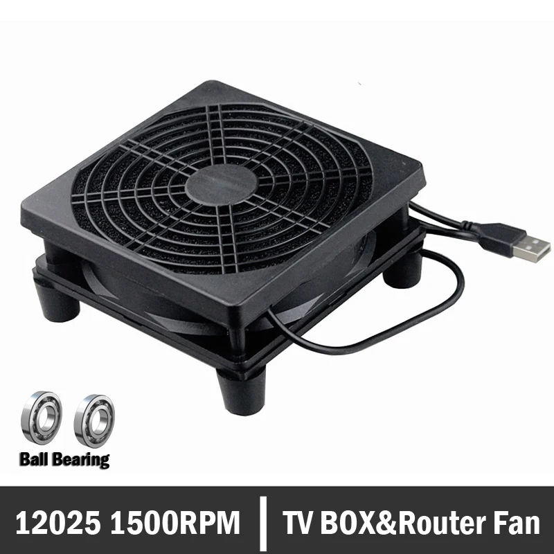 2Pcs Gdstime TV Box Wireless Router Cooling Cooler Fan 5V USB 120MM 120X25MM Ball Bearing 1500RPM W/Screws Protective net
2Pcs Gdstime TV Box Wireless Router Cooling Cooler Fan 5V USB 120MM 120X25MM Ball Bearing 1500RPM W/Screws Protective net