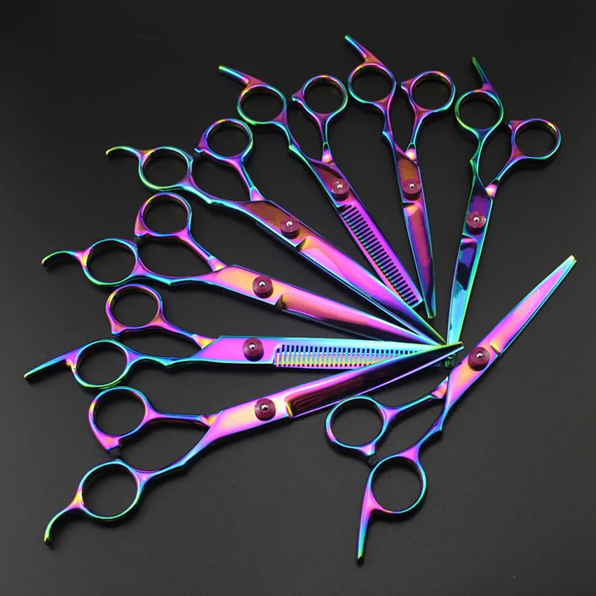 Rainbow 6/7 inch Hair Cutting Thinning Scissor Shears Barber Haircut Scissors Salon Hairdressing Styling Tool | Красота и здоровье