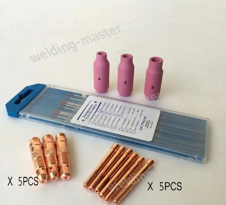 Free shipping Welding Spare Parts Torch Consumables TIG WP 17 18 26 Ceramic Nozzle / Collet body /Collet /Electrode
Free shipping Welding Spare Parts Torch Consumables TIG WP 17 18 26 Ceramic Nozzle / Collet body /Collet /Electrode