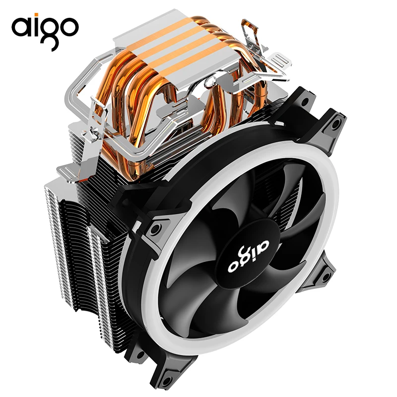 AIGO E3 120mm LED CPU cooler 4 tubes 4 pin quietly PWM temperature control support AMD and Intel game cooling double ring
AIGO E3 120mm LED CPU cooler 4 tubes 4 pin quietly PWM temperature control support AMD and Intel game cooling double ring