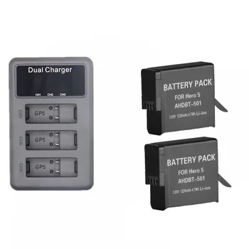2pcs 1220mAh Gopro Hero AHDBT-501 Battery + 3Slots Dual Charger for Gopro Hero AHDBT-501 Black Gopro 2018 Camera Battery set 
2pcs 1220mAh Gopro Hero AHDBT-501 Battery + 3Slots Dual Charger for Gopro Hero AHDBT-501 Black Gopro 2018 Camera Battery set