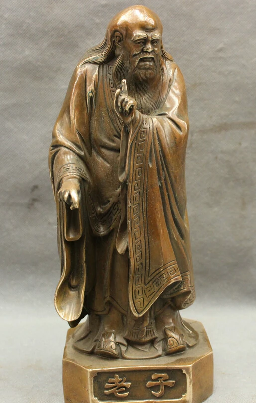 S3046 10"Chinese Folk Bronze Copper Taoism Lao-tzu Philosopher Militarist Laozi Statue D0317
S3046 10"Chinese Folk Bronze Copper Taoism Lao-tzu Philosopher Militarist Laozi Statue D0317