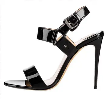 EMMA KING Women Patenr Leather Stiletto Sandals High Heels Female Black WHite Leather Buckles Shoes Summer Ankle Strap
EMMA KING Women Patenr Leather Stiletto Sandals High Heels Female Black WHite Leather Buckles Shoes Summer Ankle Strap