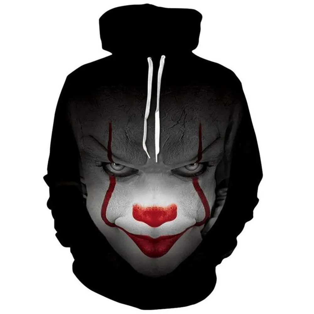 Новинка толстовка с капюшоном из фильма оно Pennywise клоун Стивен Кинг ужас косплей