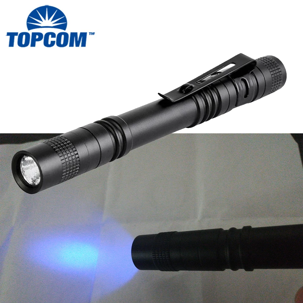 TOPCOM Pen Flashlight UV Flashlight Aluminum 0.5W 3W LED Pocket LED Pen Light Torch Lighting
TOPCOM Pen Flashlight UV Flashlight Aluminum 0.5W 3W LED Pocket LED Pen Light Torch Lighting