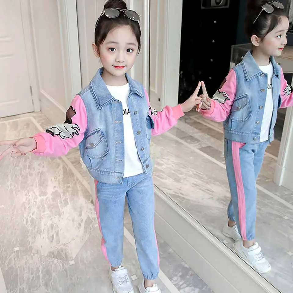 2019 Autumn Girls Set Cartoon Pattern Jacket+Jeans Fashion Clothing For Girls Teenage Spring Clothes For Kids 4 6 8 12 13 Years
2019 Autumn Girls Set Cartoon Pattern Jacket+Jeans Fashion Clothing For Girls Teenage Spring Clothes For Kids 4 6 8 12 13 Years