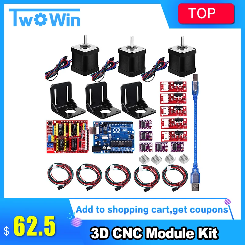 Professional 3d Printer CNC Kit +UNO R3 Board+RAMPS 1.4 Mechanical Switch Endstop+DRV8825 Motor Driver+Nema 17 motor
Professional 3d Printer CNC Kit +UNO R3 Board+RAMPS 1.4 Mechanical Switch Endstop+DRV8825 Motor Driver+Nema 17 motor