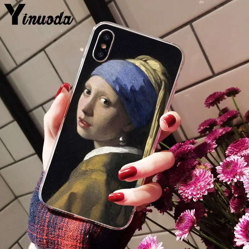 Van Gogh Mona Lisa Funny Art Girl with a pear earing