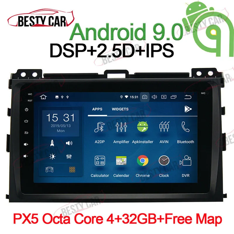 9 "Android 0 Автомобильный мультимедийный плеер стерео gps для Toyota Prado 120 Land Cruiser