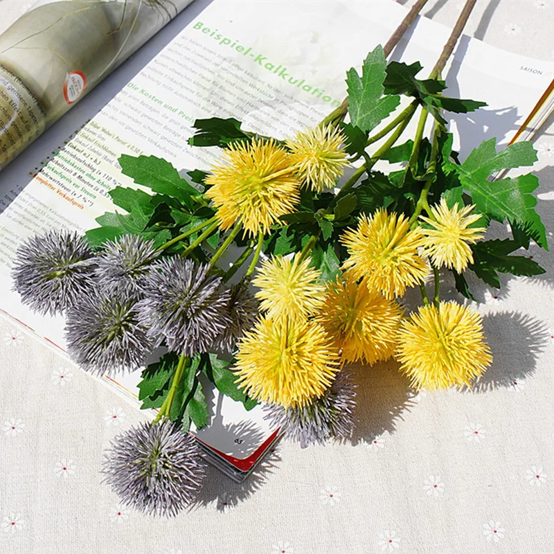 9 Heads Simulation Spiked ball flower fake plants with leaves wedding decor plastic Artificial flowers garden decoration flores
9 Heads Simulation Spiked ball flower fake plants with leaves wedding decor plastic Artificial flowers garden decoration flores