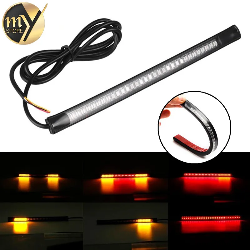 Motorcycle Light 48 LED Flexible Strip For Tail Brake Bulbs Stop Turn Signal Lights License Plate Lamp Red And Yellow 8inch
Motorcycle Light 48 LED Flexible Strip For Tail Brake Bulbs Stop Turn Signal Lights License Plate Lamp Red And Yellow 8inch