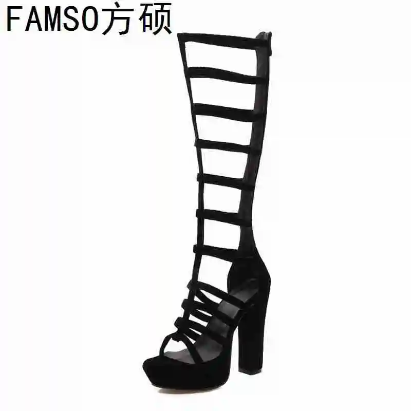 FAMSO 2019 New Arrival Women Sandals Black Size 34-43 Black Knee High Sandals Shoes High Heels Platforms Brand Prom Sandals
FAMSO 2019 New Arrival Women Sandals Black Size 34-43 Black Knee High Sandals Shoes High Heels Platforms Brand Prom Sandals