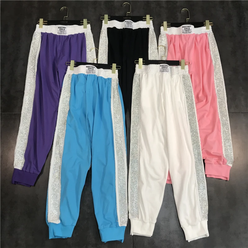 2019 summer new side rhinestone hot drilling color matching candy color beam pants pants casual pants women
2019 summer new side rhinestone hot drilling color matching candy color beam pants pants casual pants women