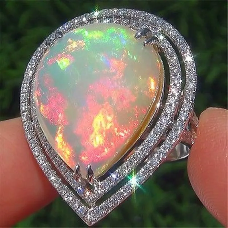 ZHIXUN Natural Colorful Opal Ring Oval White Crystal Ring For Women Wedding Engagement Birthday Party Gift Jewelry Ring O35X718
ZHIXUN Natural Colorful Opal Ring Oval White Crystal Ring For Women Wedding Engagement Birthday Party Gift Jewelry Ring O35X718