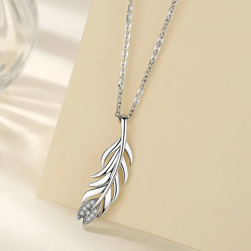 EUDORA Sterling Silver 925 Pendant Crystal Feather Necklace 18 inch Chain Statement Jewelry Leaf Necklace for Women girls D49
EUDORA Sterling Silver 925 Pendant Crystal Feather Necklace 18 inch Chain Statement Jewelry Leaf Necklace for Women girls D49