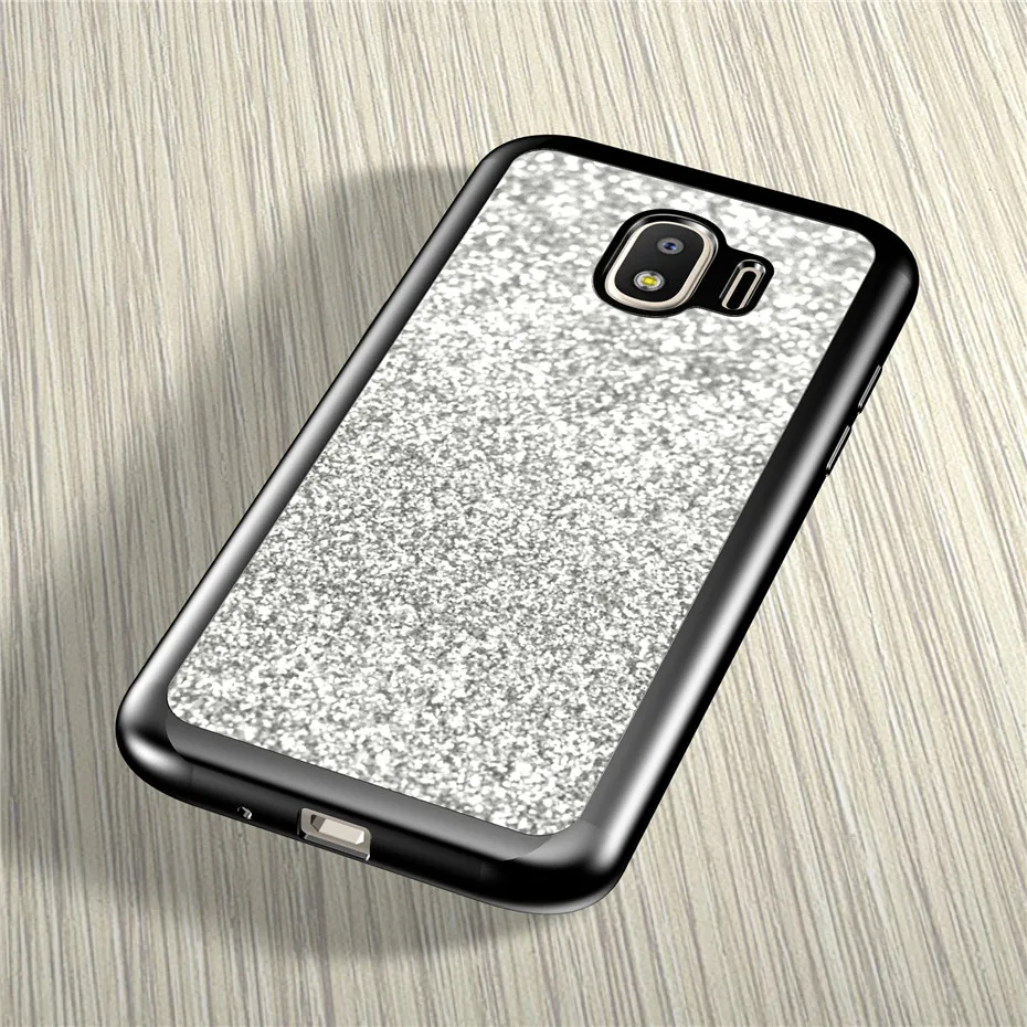 DAGUDON TPU Phone Case For Samsung Galaxy J2 2018 J250 Luxury glitter Silicon Case Cover For Samsung J2 2018 gold protector case