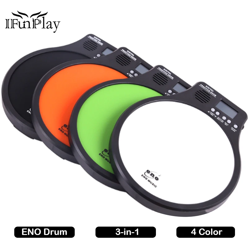 ENO Digital Drumming Practice Dumb Drum Pad with Metronome 3 in 1 Electronic Practise Pad for Drummer 4 Color for Gift
ENO Digital Drumming Practice Dumb Drum Pad with Metronome 3 in 1 Electronic Practise Pad for Drummer 4 Color for Gift