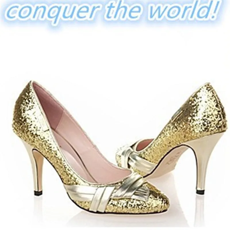 Ladies Bling Sexy Hot Sell Big Size Heels 34-46 Genuine Real Leather Pointy Toe Wedding Nigh Club Kvoll High Heels Shoes Gold
Ladies Bling Sexy Hot Sell Big Size Heels 34-46 Genuine Real Leather Pointy Toe Wedding Nigh Club Kvoll High Heels Shoes Gold