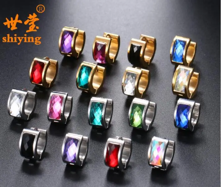 SHIYING punk style crystal colors stainless steel titanium hoop earrings for women holiday gifts wholesale
SHIYING punk style crystal colors stainless steel titanium hoop earrings for women holiday gifts wholesale