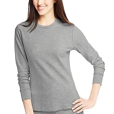 Hanes 721357299441 Womens X-Temp Thermal Crew Shirt Grey Heather - 3XL (1)