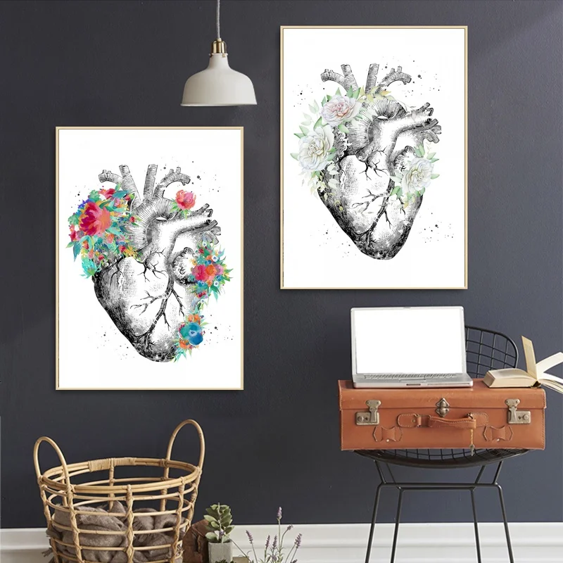 Human Heart Lungs Spine with Vertebra with Flowers Art Canvas Poster Wall Pictures for Living Room No Frame
Human Heart Lungs Spine with Vertebra with Flowers Art Canvas Poster Wall Pictures for Living Room No Frame
