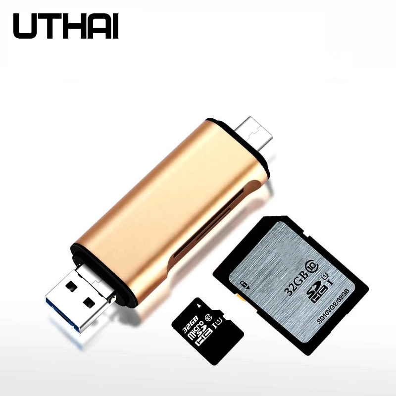 UTHAI C03 Type-C MicroUSB USB3.0 3In1 OTG Card Reader High-speed Universal TF/SD/V8 Adapter for Android PC Extension Headers
UTHAI C03 Type-C MicroUSB USB3.0 3In1 OTG Card Reader High-speed Universal TF/SD/V8 Adapter for Android PC Extension Headers