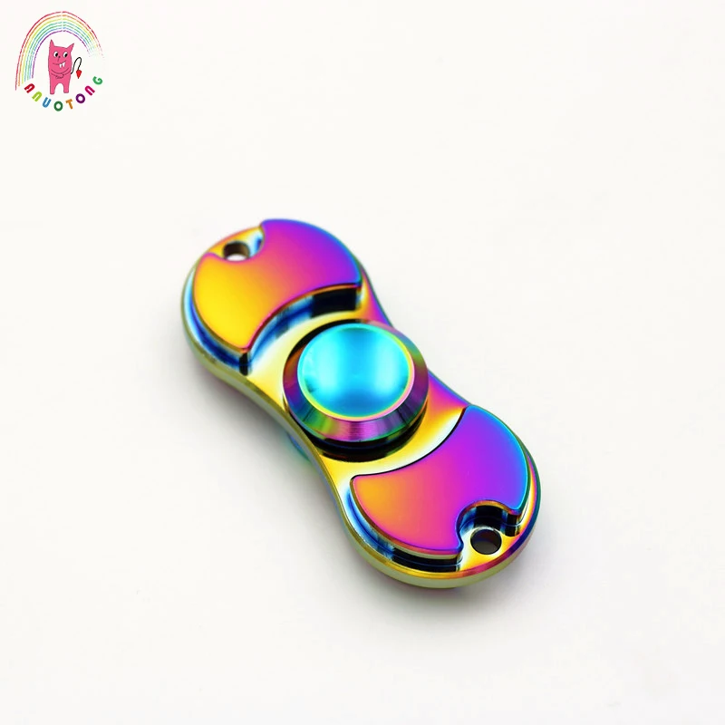 

Fun tri - coloured pattern hand spinner Tri-Spinner Fidget spinner toy Colorful metal EDC Hand Spinner For Autism and ADHD