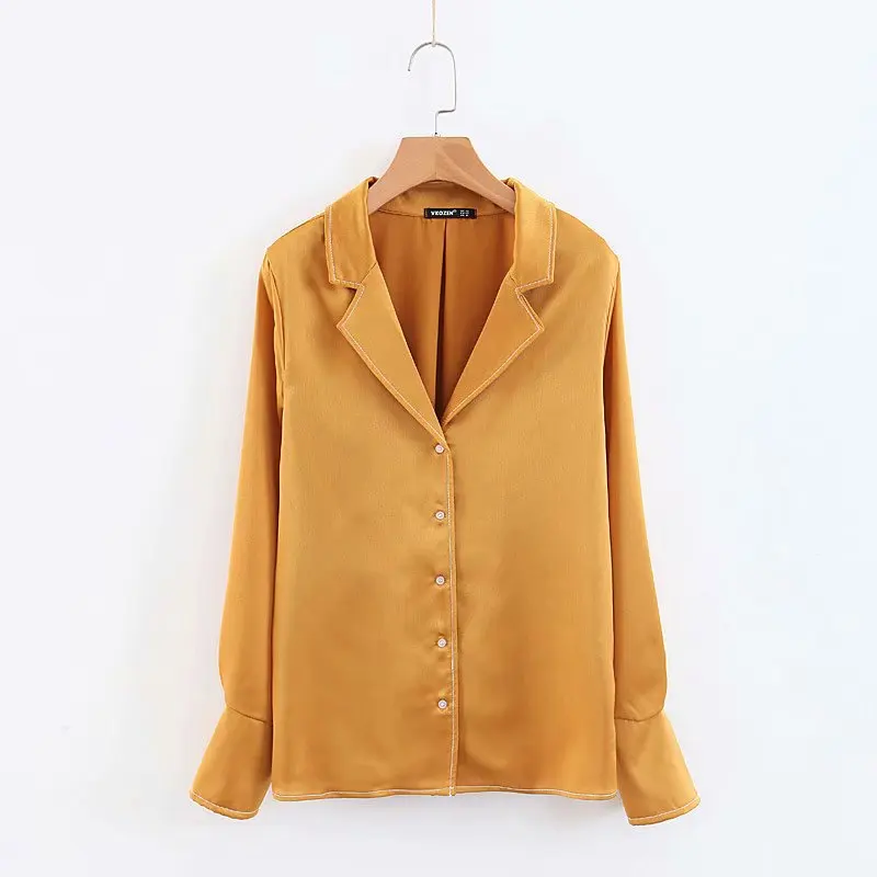 women fashion turn down collar contrast line solid color casual smock blouse shirts women office wear blusas chic tops LS2893
women fashion turn down collar contrast line solid color casual smock blouse shirts women office wear blusas chic tops LS2893