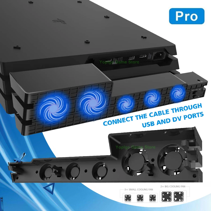 PS4 Pro Console Cooler USB Fast Cooling Fan Temperature Controller Ventilador for Sony Play Station 4 PRO PS 4 Games Accessories
PS4 Pro Console Cooler USB Fast Cooling Fan Temperature Controller Ventilador for Sony Play Station 4 PRO PS 4 Games Accessories