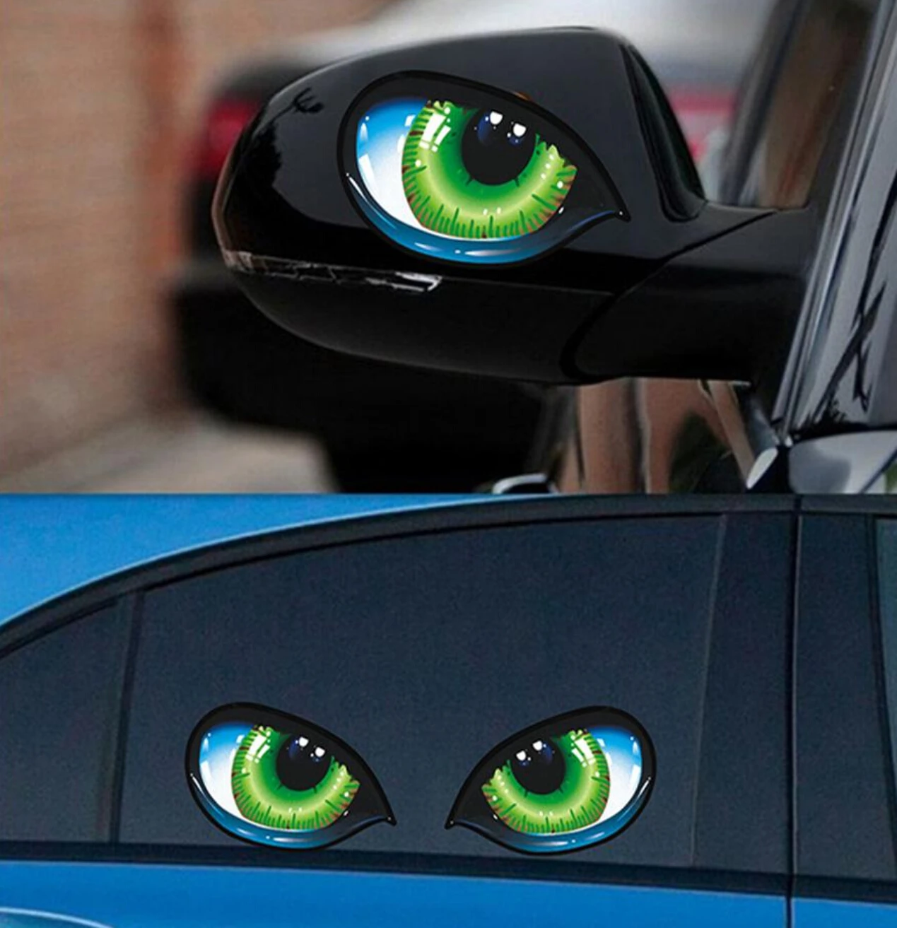 

Cat Eyes Car Stickers 3D Vinyl Decal for land rover defender dacia sandero w204 amg renault megane 4 golf 6 gti