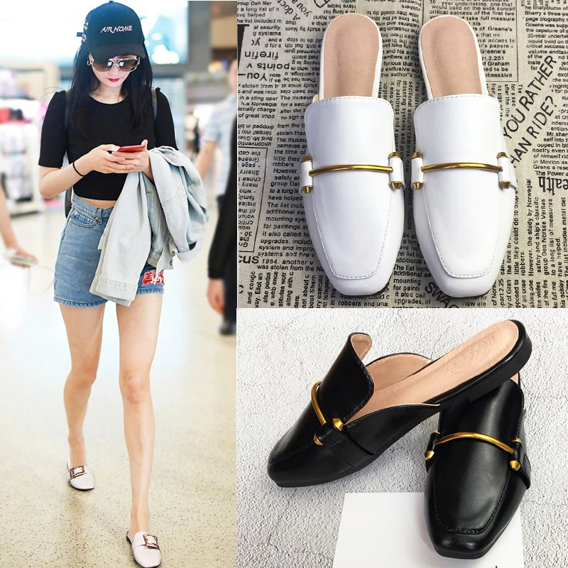Glitter Metal decoration mules square toe outdoor 2019 zapatos de mujer flat heel slingbacks big size women summer leather shoes
Glitter Metal decoration mules square toe outdoor 2019 zapatos de mujer flat heel slingbacks big size women summer leather shoes