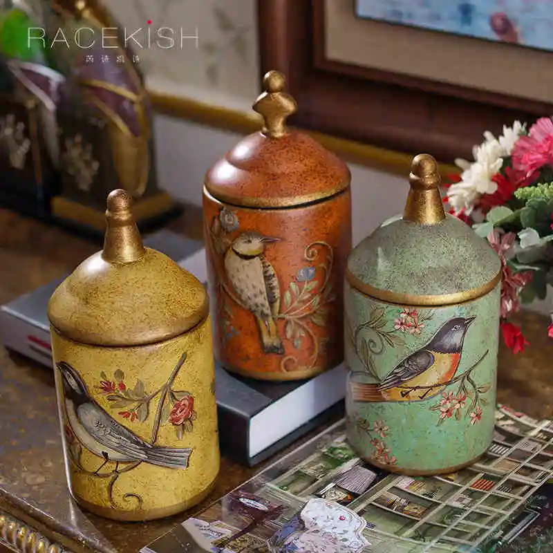 American country style retro bonbonniere storage Bottle Sugar pot Candy Box Painted Tea Caddy storage jar Canister Bean jars
American country style retro bonbonniere storage Bottle Sugar pot Candy Box Painted Tea Caddy storage jar Canister Bean jars